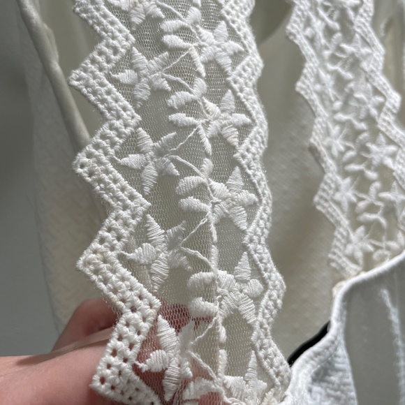 Lacy Back Short White Dress - Picture 3 of 6